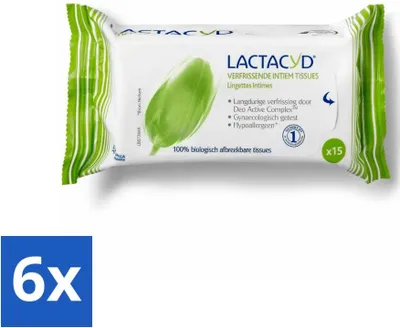 Obrázok produktu pre Lactacyd vreckovky osviežujúce 15 kusov – výhodné balenie – 6 kusov