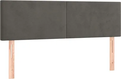 Produktbild von vidaXL Kopfteile Dunkelgrau 144x5x78/88 cm Samt