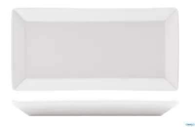 Platte Teller Perge, Weiß, Rechteckig, 33 x 18 cm