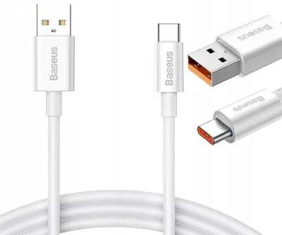 Obrázek produktu pro Baseus Kabel USB-A na USB-C 100W 1m Bílá Rychlé nabíjení