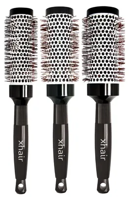 Produktbild von xhair Runde Haarbürsten Set Keramik Groß 3 Stück