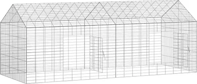 Obrázok produktu pre vidaXL Klietka pre králiky, strieborná, 200 x 78 x 78 cm, pozinkovaná oceľ