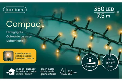 Produktbild von Kaemingk Lumineo Lichterkette Compact 350 LED klassisch warm 7,5 m grün