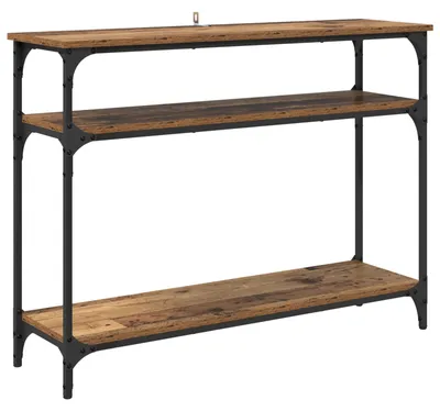 Zdjęcie produktu dla vidaXL Konsola z półką z drewna odzyskanego 100 x 29 x 75 cm materiał drewnopochodny