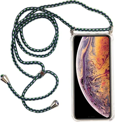 Produktbild von Handykette für Apple iPhone X / XS - Smartphone Necklace Hülle mit Band - Schnur mit Case zum umhängen in Grün