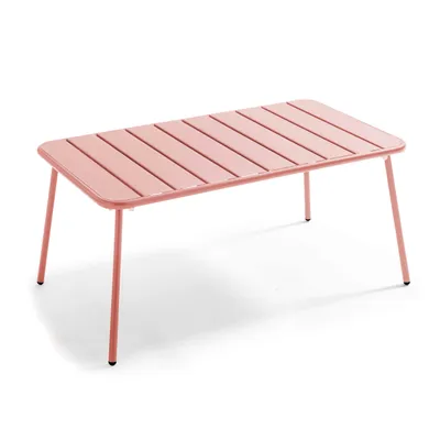 Produktbild von Gartencouchtisch aus Stahl Rosa - Oviala Palavas