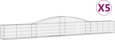 Obrázek produktu pro vidaXL Gabiony s vysokým obloukem 5 ks 400x30x40/60 cm Pozinkované železo
