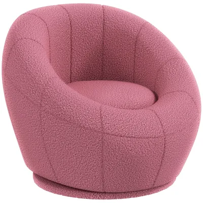 Immagine prodotto di Poltrona per bambini, rivestita in peluche con imbottitura spessa, dimensioni 60x56x48 cm, colore rosa