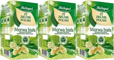 Produktbild von Herbapol Maulbeerblätter Tee 60 Teebeutel - Weiße Maulbeere Kräutertee im Beutel