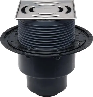 Produktbild von HL Hutterer & Lechner HL3100Pr Bodenablauf DN50/75/110 senkr. ht, GV Primus, KlickKlack 138x138mm Rost, 1 Stk.