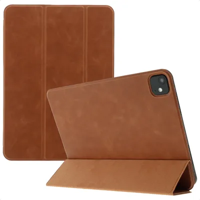 Productafbeelding van Accezz Leather Trifold Bookcase voor de Apple iPad Pro 11 (2025) M5 / (2024) M4 - Cognac