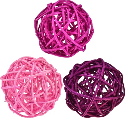 Produktbild von Rattanbälle Ø5cm Set 24 Stück Hellrosa Pink Lila Hochzeit Deko DIY Tischdeko