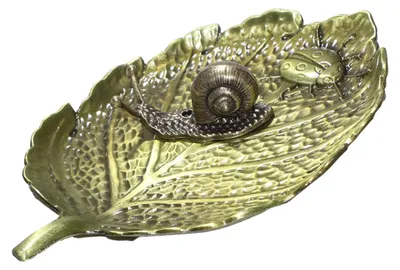 Räucherstäbchenhalter aus Zinklegierung, blattförmig, mit Schnecke