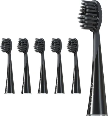 Produktbild von AILORIA SHINE BRIGHT - Charcoal Ersatzbürstenköpfe 6er Set SCHWARZ