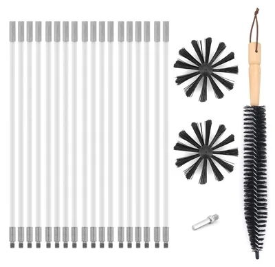 Immagine prodotto di Omgoods - Kit completo per la pulizia della canna fumaria, composto da 22 pezzi, con aste in nylon e spazzole