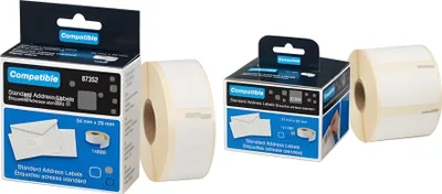 Produktbild von rillstab Rollenetiketten, 57 x 32 m m, weiß, permanent (71700116)