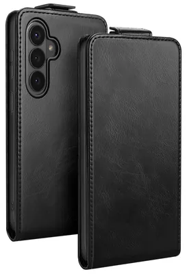 Zdjęcie produktu dla Etui Avizar, pionowe, do telefonu Galaxy S26, z przegródką na karty i magnetycznym zamknięciem, kolor czarny, Obraz wygenerowany przez AI