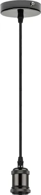 Produktbild von E27 Lampenaufhängung mit 150CM Textilkabel – Schwarze Perle Pendelleuchte EC1533