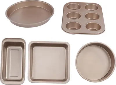 Obrázok produktu pre Sada riadu na pečenie Profesionálne panvice z uhlíkovej ocele na pečenie s tortovou formou na pizzu pre domácnosť KitchSenergold