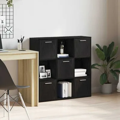 Productafbeelding van Maison Exclusive - Boekenkast, zwart, eikenlook, 90x28x90 cm, houtvezel