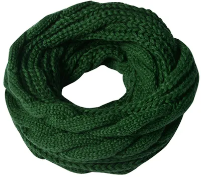 Produktbild von Zopfmuster Stricken Loopschal Gruen