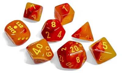 Produktbild von Chessex Würfelset gelb-rot polyhedral luminary Dungeons & Dragons