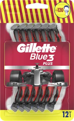 Produktbild von Gillette Disposable Razors For Men Blue3 Red - 12 Pieces