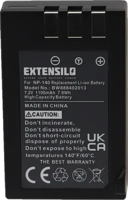 Produktbild von EXTENSILO Akku kompatibel mit Fujifilm FinePix S200EXR, S200, S100FS, S100 Kamera (1100 mAh, 7,2 V, Li-Ion)