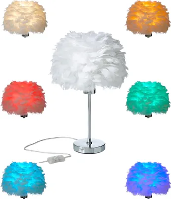 Produktbild von LED Feder Tischlampe Schreibtischlampe Chrome Finish Metall Standfuß 43cm hoch