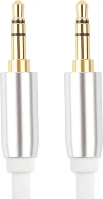 Produktbild von EWANTO 1m Klinke Stecker 3,5mm AUX (m) auf Klinke Stecker 3,5mm AUX (m) Weiß Audio Musik Kopfhörer Earphone Earpad Headphone Kabel KSAKW-01