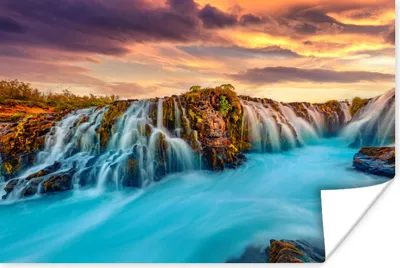 Produktbild von MuchoWow® Poster Wasserfall - Landschaft - Wolken - Natur 60x40 cm - Schlafzimmerdekoration
