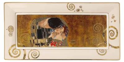 Schale Gustav Klimt Der Kuss, Fine Bone China, 24x12x2 cm