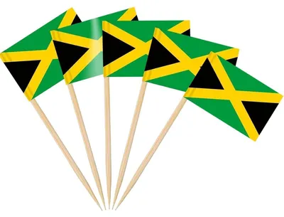 Productafbeelding van Tandstoker vlaggen, Jamaica, 100 stuks, 3,5 x 2,5 cm, hout