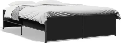 Produktbild von vidaXL Bettgestell Schwarz 120x200 cm Holzwerkstoff und Metall