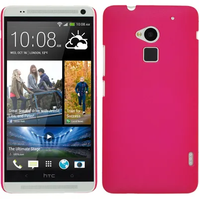 Produktbild von PhoneNatic Case kompatibel mit HTC One Max - Hülle pink gummiert Hard-case + 2 Schutzfolien