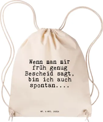 Produktbild von Mr. & Mrs. Panda Beutel Wenn man mir früh... - Transparent - Geschenk, Jutebeutel, wander rucksack, Sprüche, gymnastiktasche, Spruch, Freund, Freundin, Spontan