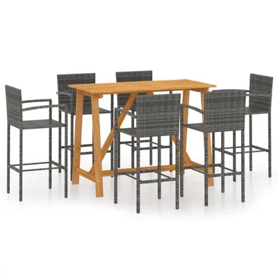 Produktbild von vidaXL 7-tlg. Gartenbar-Set Grau