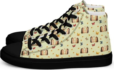 Produktbild von Mr. & Mrs. Panda Damen Sneaker Black Edition Igel Liebe Größe 40 1/2 - Gelb - Geschenk, Freund, Freundin, Schwarze Sneakers für, Schwarzer, Schwarz, Hochzeitstag, Partner