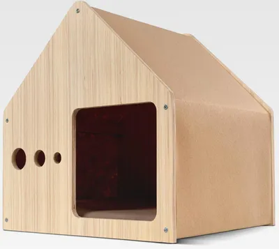 Produktbild von 2-in-1 Kratz- & Loungehöhle für Katzen – Echtholz & Kratzvlies – Gemütliche Katzenhöhle