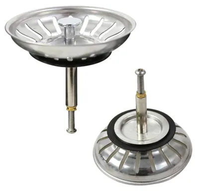 Image de Filtre de vidange pour évier, filtre de vidange en acier inoxydable 81 mm, bouchon de vidange de cuisine avec filtre, filtre universel pour éviers de cuisine et lavabos, acier inoxydable (argent)