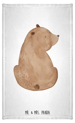 Produktbild von Mr. & Mrs. Panda Handtuch Bär Schulterblick - Weiß - Geschenk, Bärenliebe, Motivation, badezimmer, Bären, Weisheit, Selbstachtung, Frotteehandtuch, Teddy, Klein