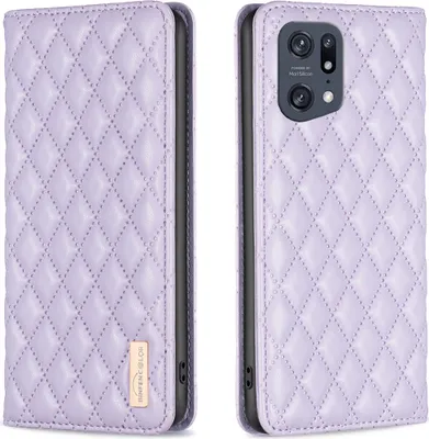 Produktbild von OPPO Find X5 Pro Hülle, Elegant Bookstyle Flip Leder Kartenfächer Schutzhülle mit Ständer für OPPO Find X5 Pro Lila