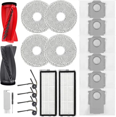 Produktbild von Zubehör für Roborock Qrevo S5V,Qrevo Curv,Qrevo Curv S5X,Qrevo Edge,Qrevo Edge S5A Staubsauger,1 Hauptbürsten,2 HEPA-Filter,6 Staubbeutel,4 Wischtücher,4 Seitenbürsten,1 Bürste,20 Pcs Ersatzteilset