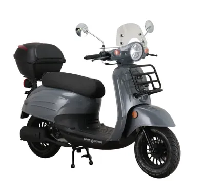 Produktbild von Motorroller Adria 50 ccm 45 km/h EURO 5 grau inkl. Windschild und Topcase