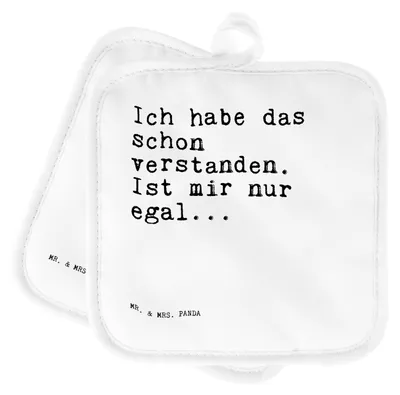 Produktbild von Mr. & Mrs. Panda Topfuntersetzer Ich habe das schon... - Weiß - Geschenk, Familie, Spruch Sprüche Weisheiten Zitate Lustig Weisheit Worte, Topflappenset, Topflappen, Set