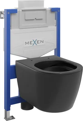 Zdjęcie produktu dla Mexen zestaw podtynkowy WC stelaż Fenix XS-U z miską WC Carmen, czarny mat - 6853388XX85