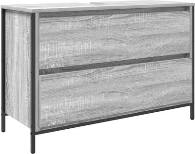 Produktbild von vidaXL Waschbeckenunterschrank mit Schubladen Grau Sonoma 90x34,5x60cm