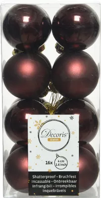 Produktbild von Weihnachtskugeln Kunststoff 4cm 16 Stück - Rotholz