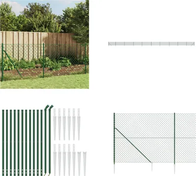 Produktbild von vidaXL Maschendrahtzaun mit Bodenhülsen Grün 0,8x25 m - Maschendrahtzaun - Maschendrahtzäune - Maschendraht - Gartenzaun