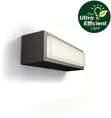Zdjęcie produktu dla Philips Kinkiet Stratosphere 3,8 W, Oświetlenie zewnętrzne ścienne, Antracyt, Metal, IP44, Patio, Ogród, I